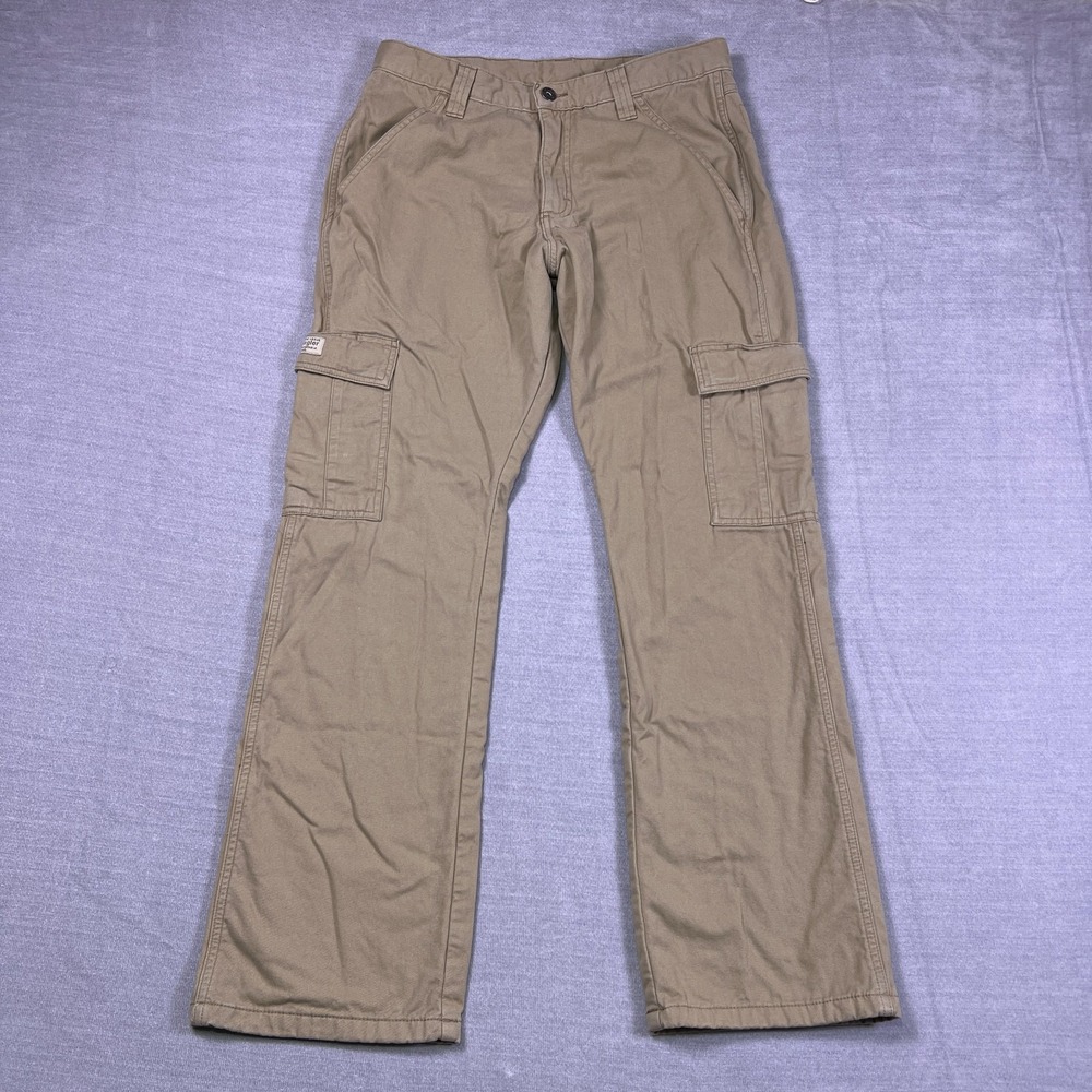 Wrangler Utility Lined Low Rise Cargo Pants Mens 30 Beige Cotton Canvas